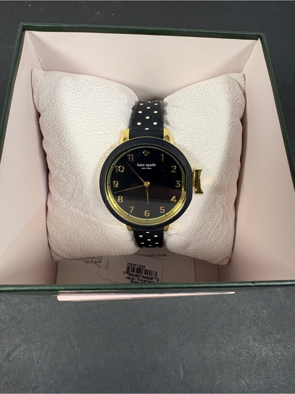 Kate Spade New York Park Row Watch Black Polka Dot New in Box KSW 1355 12MM Band - Picture 10 of 13